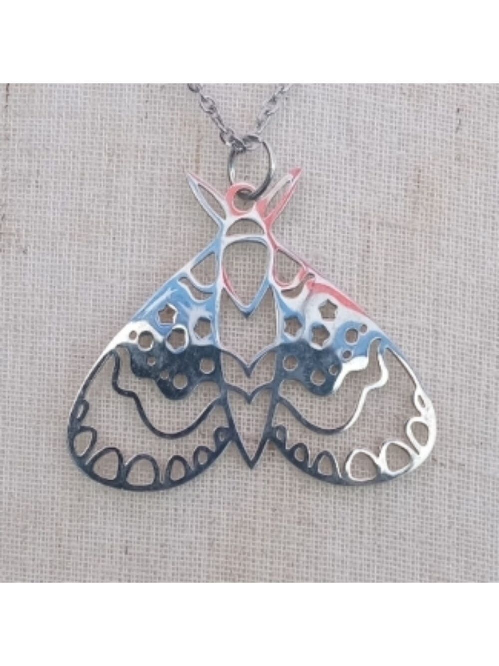 ❤️ 2/$20 Moth Stainless Steel Necklace NWT Handmade